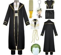 HSZCSMGS Frierenhimmel Cosplay Costume Cape Top Pants Wig Set Frieren Beyond Journey'send Cosplay Costume Halloween Party (Black+wig, Large)