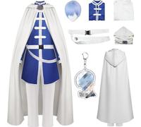 HSZCSMGS Frierenhimmel Cosplay Costume Cape Top Pants Wig Set Frieren Beyond Journey'send Cosplay Costume Halloween Party (White+wig, XX-Large)