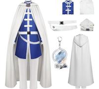 HSZCSMGS Frierenhimmel Cosplay Costume Cape Top Pants Wig Set Frieren Beyond Journey'send Cosplay Costume Halloween Party (White, X-Large)