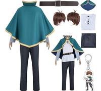 HSZCSMGS Satou Kazuma Cosplay Costume Pants T-shirt Satou Kazuma Wig Set Konosuba Cosplay Costume Halloween Party (Blue + wig, 3X-Large)