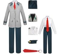 HSZCSMGS Shoto Todoroki Cosplay Costume Top Pants Wig Set Deku Cosplay Costume Mha Cosplay Halloween Party (Gray, X-Large)