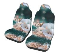 HSZSQZWH Flower And Butterfly Car Seat Covers Fit Most Cars, Trucks, Suvs, Or Vans 2 Pcs Auto Seat Covers Set Car Seat Protector