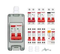 HT-2 Plastic Waterproof IP65 Outdoor Panel Installation Junction Distribution Box with circuit breaker combination MCB DPN DZ47(HT-2 and EACBDC,10A)
