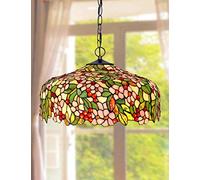 HT 20inch Peach Tiffany Colored Glass Chandelier Living Room Lights