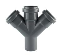 HT 45° Double Branch DN 50 110 Grey DN 110/110/110