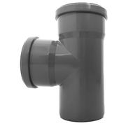 HT Branch T-Piece Connector DN 50/50/90 87.5° Grey PP Plastic | with Seal | Rubber Seal | Waste Water Installation | Sewer Pipe System | Waste Water Pipe | Sewer Pipe | Complete HT System