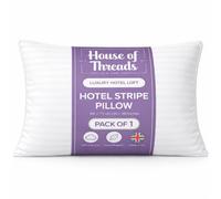 HT House of Threads Bed Pillows Hotel Quality | Luxury Stripe Standard Pillow for Side Sleepers | Hollow Fiber Hotel Quality Pillow | Soft Pillow | Anti Allergy Support | 1 Pack