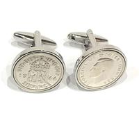 HT - Premium 1944 Lucky sixpence cufflinks for a 82nd Birthday gift for men cufflinks SLV
