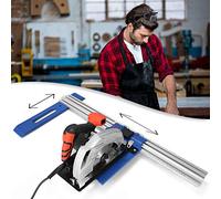 HT-RC60 Woodworking Guide and Circular Saw Track System for Rip Cutting, Solid Aluminum Rail with Universal Sled and Positioning Frame, Compatible with Left and Right Blade Saws