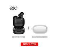 (HT05 Black with Case) QCY HT05 ANC Wireless Earphone 40dB Noise Cancelling Bluetooth 5.2 Headphone
