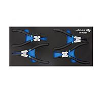 HT7G131 set: pliers for circlips in a foam insert 4pcs. HÖGERT TECH