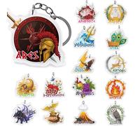 Htabiol 15pcs Greek God Symbol Keychains, Greek Mythology Style Keychains, Olympian Gods Accessories