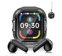 HTC NE70 Wireless Bluetooth Earbuds with Touchscreen Charging Case, AI Translation, Open-Fit Earphones, Up to 60 Hours Battery, 13mm Drivers, IPX5, USB-C, Black