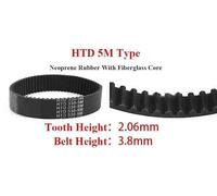 Htd 5m 255-5m Closed-Loop Transmission Timing Synchronous Belt 51 Arc Tooth 255mm Girth 10mm 11mm 15mm To 20mm Width 5mm Pitch Synchronous Rubber Belt(1Piece 15mm)