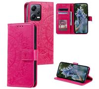 HTDELEC Case for Xiaomi Redmi Note 12 5G / Poco X5 Red, Premium Leather Flip Case Wallet Case with Stand and Card Slot Xiaomi Redmi Note 12 5G / Poco X5 - Red