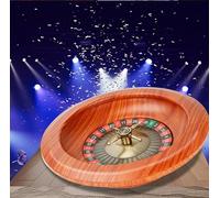 HTDRE 12" Wooden Roulette Wheels Set, Retro Cross Spiral Design, Numbers Are Clearly Visible, Easy Installation and Disassembly Of Turntable for Home Entertainment and Social Gathering