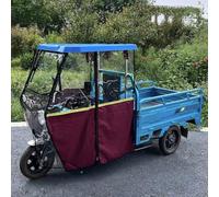 HTDRE Electric Tricycle Cover, 3 Wheels e-Trikes Awning, Electric Cargo Tricycle Tarpaulin for Delivery Electric Trike (Color : Blue)