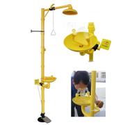 HTDRE Emergency Eyewash Station - Stainless Steel Combination Emergency Shower with Pedal for Eye Wash Safety