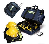 HTDRE First Responder Bag with Wheels, Trauma Backpack Empty, Kits Storage Jump Bag Pack, Fire-retardant&1800D Oxford Cloth, for Home Health Nurses, Doctors, Police, Firefighters