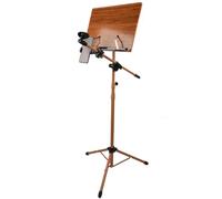 HTDRE Folding Conductor Music Stand - Height Adjustable Wooden Sheet Music Organizer for Various Performance Scenes