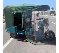 HTDRE Folding Electric Tricycle Awning, Adult Tricycle Cover, Trike Cover Equipped With Safety Warning Strips, Rain Sun Wind Proof Tricycle Frame Canopy(Green,100 * 75cm/39 * 30")
