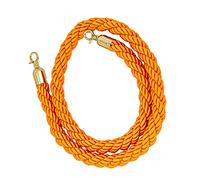 HTDRE Gold Barrier Rope for Stanchions, Durable Braided Polyester Queue Management Line with Snap Hooks, Red Velvet Style Ropes for Hotels Theaters Events, Brown 5ft Length