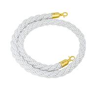 HTDRE Gold Barrier Rope for Stanchions, Durable Braided Polyester Queue Management Line with Snap Hooks, Red Velvet Style Ropes for Hotels Theaters Events, Brown 5ft Length
