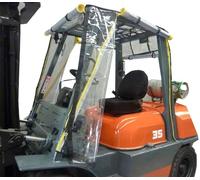 HTDRE Heavy Duty Forklift Cab Enclosure, Clear Vinyl Windshield Canopy With Waterproof Rain Cover, Universal Fit For Industrial Use, UV Protection And Heat Reduction, Durable Zippers