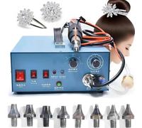 HTDRE Hot Fix Applicator for DIY Accessories, 500W Pearl Setting Tool with 8 Drill Tips, 80 pcs/min Speed for Clothing Customization