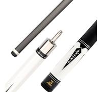 HTDRE Pool Cue Stick, Carbon Fibre 58 Inch 1/2 Joint Handmade 2 Piece American Professional Billiard Pool Cue with Anti-Slip Thread Wrapping, 19 19.5 20oz(Size:12.5MM,Color:White)