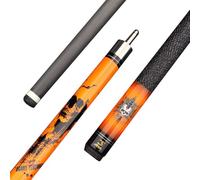 HTDRE Pool Cue Stick, Carbon Fibre 58 Inch 1/2 Joint Handmade 2 Piece American Professional Billiard Pool Cue with Anti-Slip Thread Wrapping, 19 19.5 20oz(Size:12.5MM,Color:Orange)
