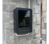 HTDRE Wall Mount Lock EV Charger Cover for Garage, Space Saving Outdoor EV Charger Enclosure, New Energy Vehicles Charging Station Protection Box, Weatherproof(Black)