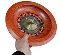 HTDRE Wooden Roulette Wheel Set, 12in Deluxe Roulette Wheel Set, Turntable Leisure Table Games, Perfect for an at-Home Game Night Or A Club