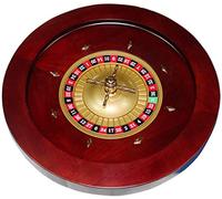 HTDRE Wooden Roulette Wheel Set With Single-Zero Layout, Casino Grade Precision Bearings, Perfect Game Table Party Prop Tables ，Mahogany