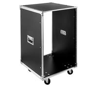 Hteedy Portable Rolling Network Rack, 19 Inch 16U 4 Post Server Rack Open Frame Rolling Network Data Rack w/Casters, Metal Studio Rack Cabinet for Audio Video, Telecom, Equipment