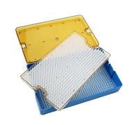 HTERBPOY 10.3x6.4x1.7in Double Sterilisation Case for Surgical Instruments,No Damage To Instruments,Sterilisation Case With Silicone Mat,Suitable for Ophthalmology,Dentistry,Hospitals