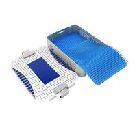 HTERBPOY Aluminium Alloy Storage Disinfection Box,High Temperature and Pressure Resistant,Surgical Instruments Sterilisation Box,With Silicone Mat,Suitable for Use In Hospitals(30x20x5cm-Double pad)