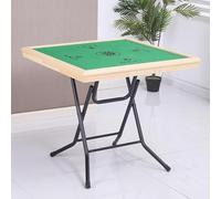 HTERBPOY Folding Table Mahjong Mat With Rules Top Height 75cm Foldable Square Table With Drawer For Playing Cards, Mahjong And Board Games(Natural)