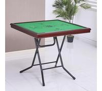 HTERBPOY Folding Table Mahjong Mat With Rules Top Height 75cm Foldable Square Table With Drawer For Playing Cards, Mahjong And Board Games(Brown)