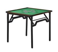 HTERBPOY Mahjong Mat With Rules Foldable Square Table Green Table Top Strong Load-bearing Height 29.5in Suitable For Playing Cards