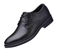 HTERWQEA Dress Formal Shoes for Men's Luxury Leather Business Tuxedo Wedding Non Slip Anti-Slip Formal Brogue Vintage Lace Up Uniform(Negro,8 UK)