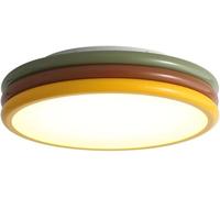 HTERWQEA French Vintage LED Ceiling Light Bauhaus Style Round Flush Mount Lamp Dimmable with Remote Control Mid Century Modern Fixture for Bedroom Living Room Corridor(30cm)
