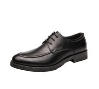 HTERWQEA Hand-Stitched Dress Formal Shoes for Mens Luxury Leather Wingtip Outdoor Non Slip Low Top Anti-Slip Prom Fashion Lace Up(Negro,8 UK)