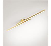 HTERWQEA LED Linear Ceiling Light Modern Flush Mount Chandelier Minimalist Long Strip Lighting Fixture for Living Room Bedroom Kitchen Corridor(Gold-6000k,90cm)