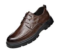 HTERWQEA Men Hand-Stitched Detailing Formal Shoes Calfskin Leather Anti-Slip Non Slip Prom Casual Cap Toe Design Vintage Lace Up(Marrone,8 UK)