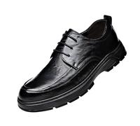 HTERWQEA Men Hand-Stitched Detailing Formal Shoes Calfskin Leather Anti-Slip Non Slip Prom Casual Cap Toe Design Vintage Lace Up(Negro,6.5 UK)