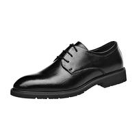 HTERWQEA Men's Formal Shoes Spanish Leather Vintage Lace Up Tuxedo Rubber Sole Slip Casual Plain Toe(Negro,9 UK)