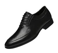 HTERWQEA Mens Stitched Upper Hand-Stitched Dress Oxford Shoes Synthetic Leather Evening Classic Lace Up Brogue Casual Business Non Slip Block Heel Anti-Slip Slip Resistant Dress(Negro,9 UK)