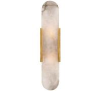 HTERWQEA Modern Creative Natural Marble Wall Sconce Oval Frame Wall-Mounted Light Fixture TV Background Headboard Decor Wall Lamp for Living Room Bedside Nightstand Light Vanity Bathroom(Oro,H35cm)