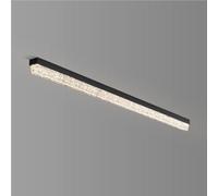 HTERWQEA Modern Linear LED Crystal Ceiling Light Dimmable 39.37 Inch Long Strip Fixture for Bedroom Kitchen Hallway Close to Ceiling 3000K-6000K Adjustable(Dark)